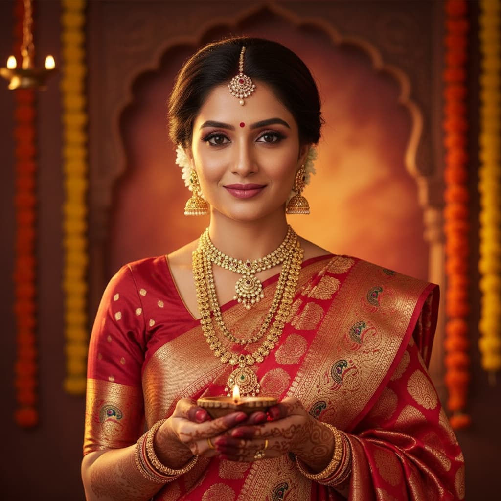 Generate a Indian beautiful married women 