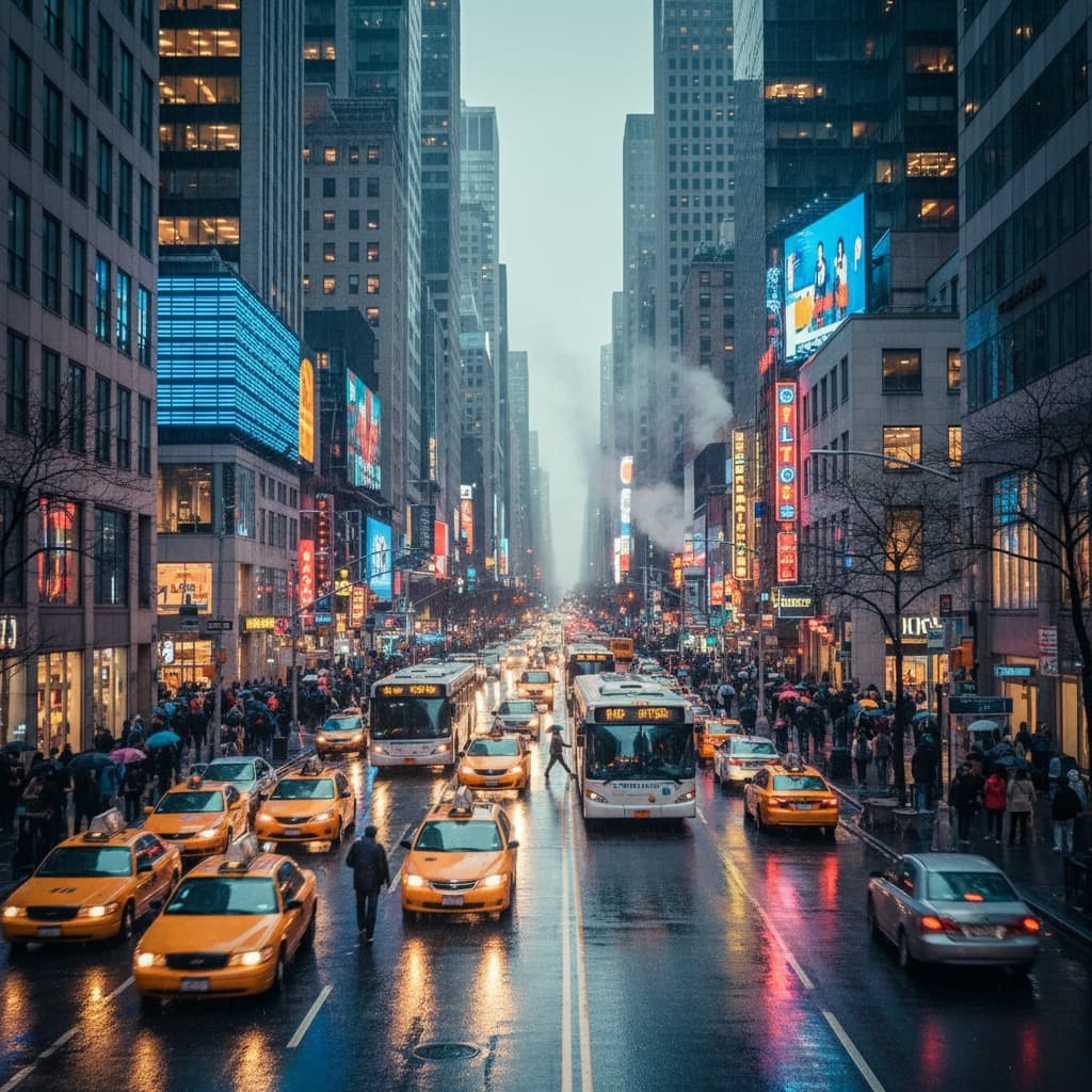 A busy city street