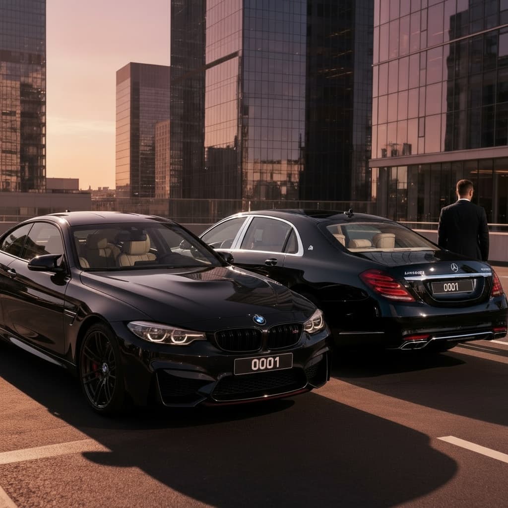Change the number plate of bmw to 0001 - image by Instastock