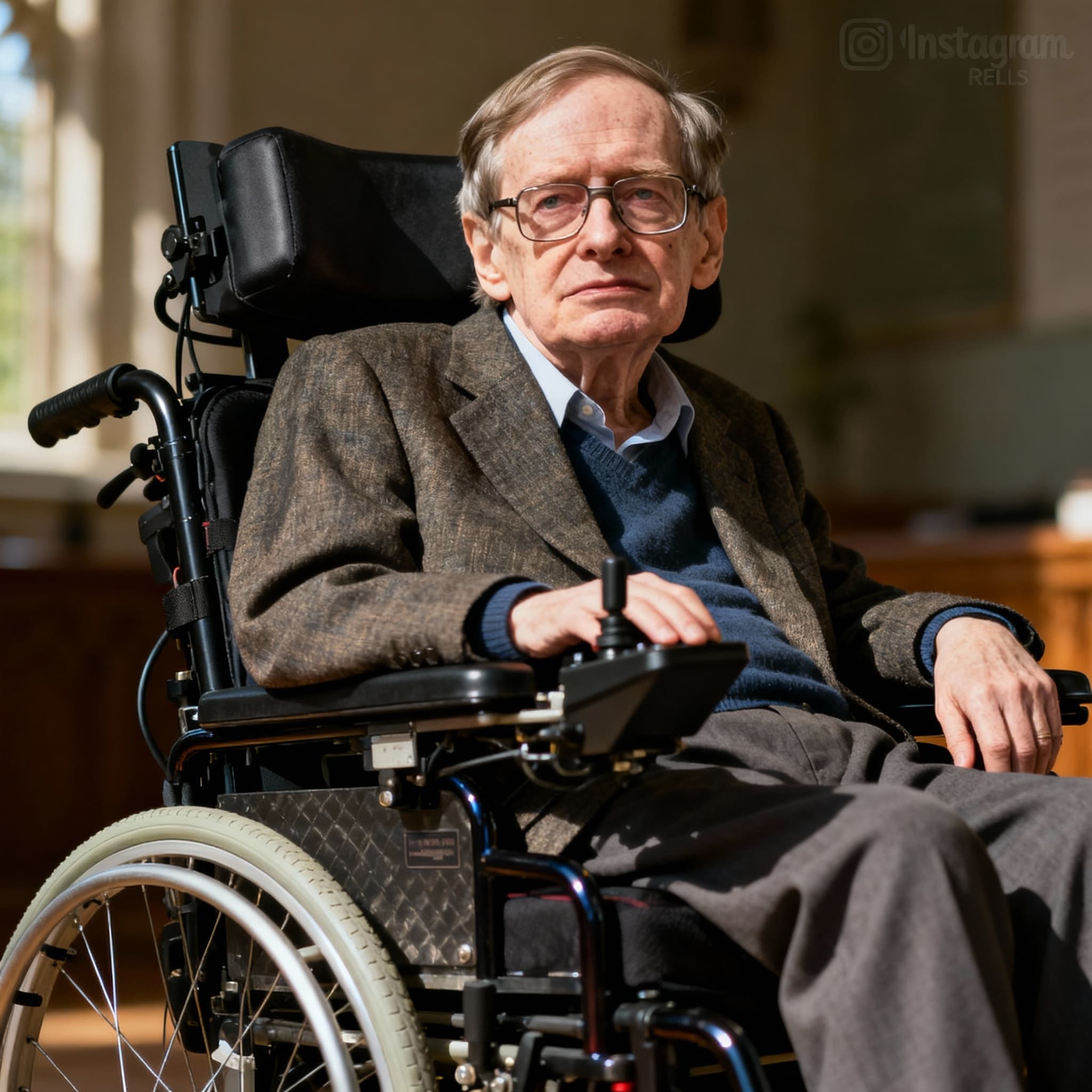 stephen hawking saying the name dominic david in a instgram reels format - image by Instastock