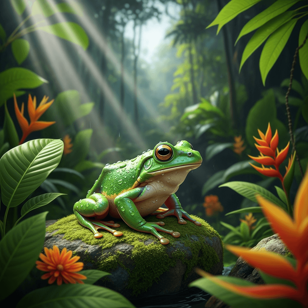 A frog in a jungle