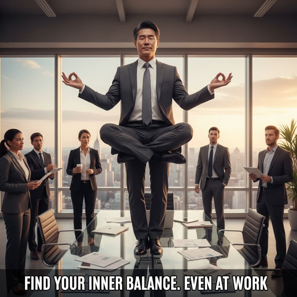 Yoga pose in a suit