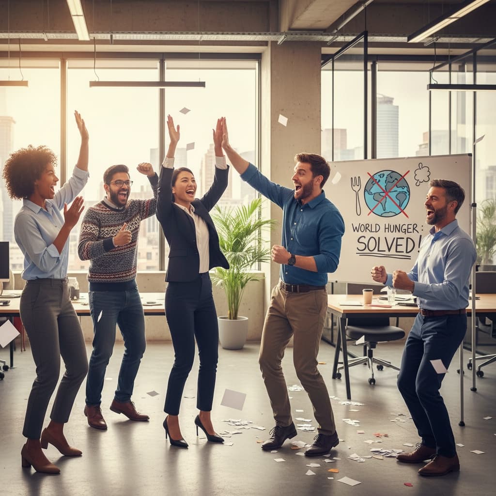 Diverse team high-five