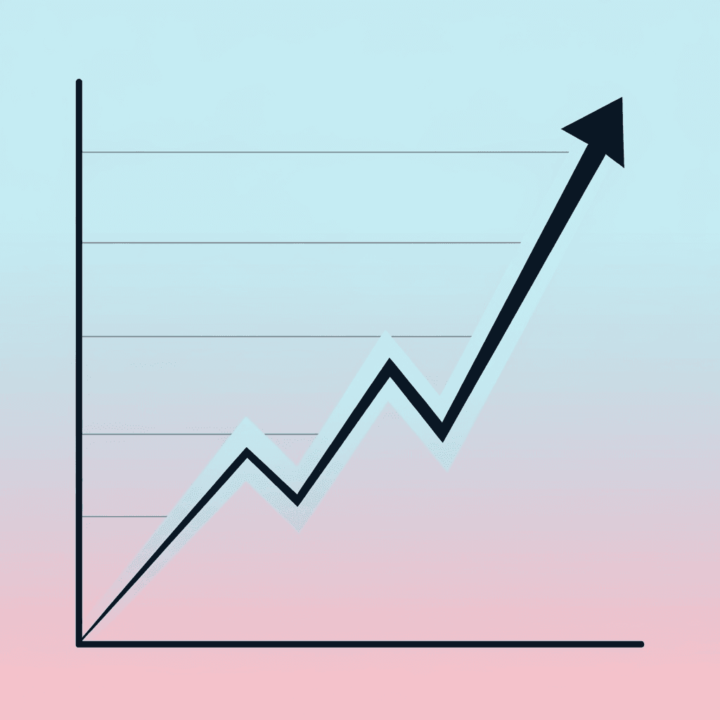 Simple and abstract stock image of chart showing an increase