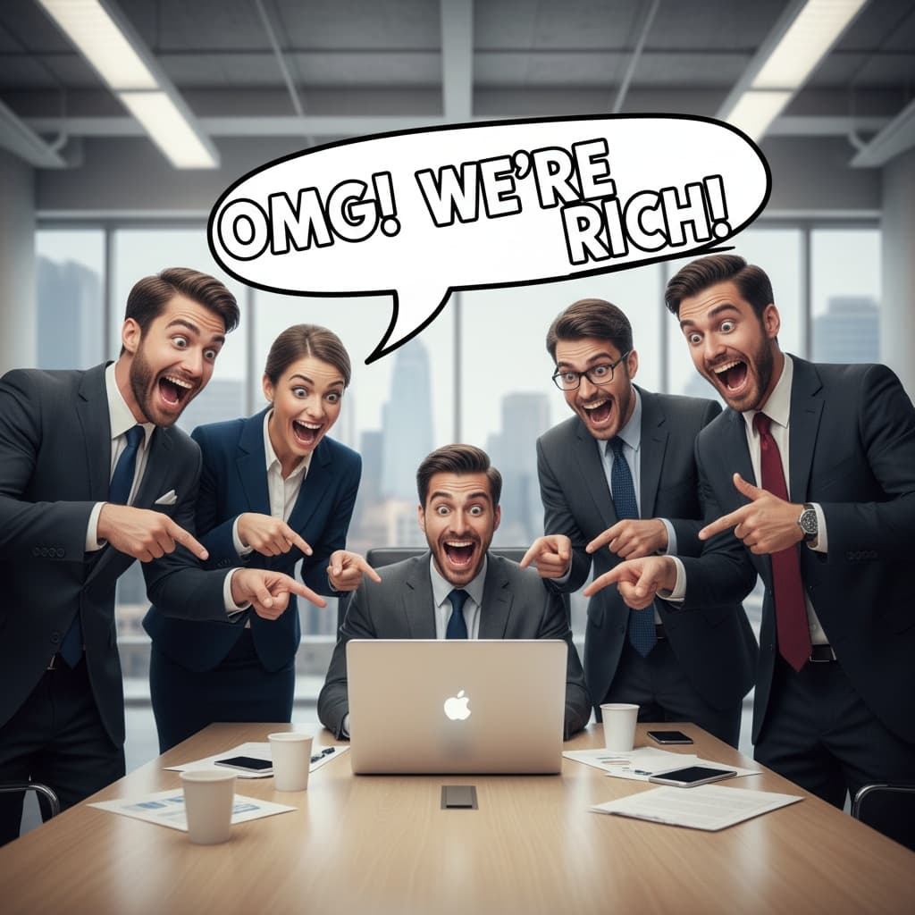 Overly enthusiastic business meeting