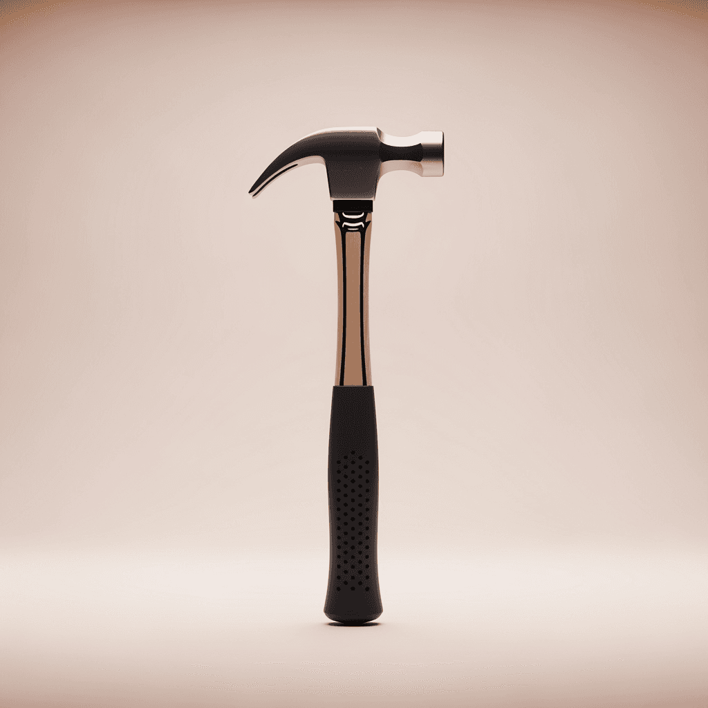 Abstract and simple stock image of a hammer