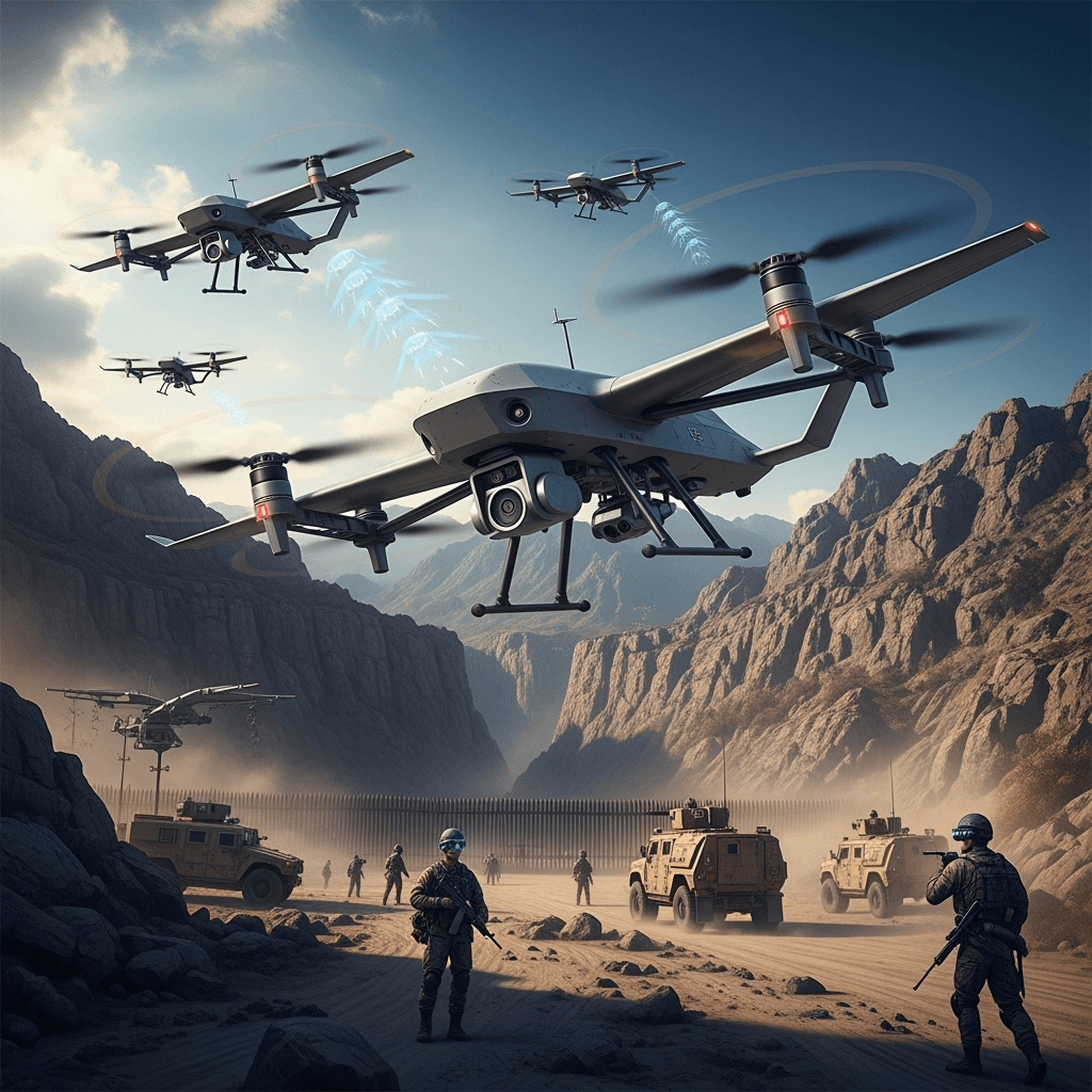 AI Powered drones ,military,border, surveillance,