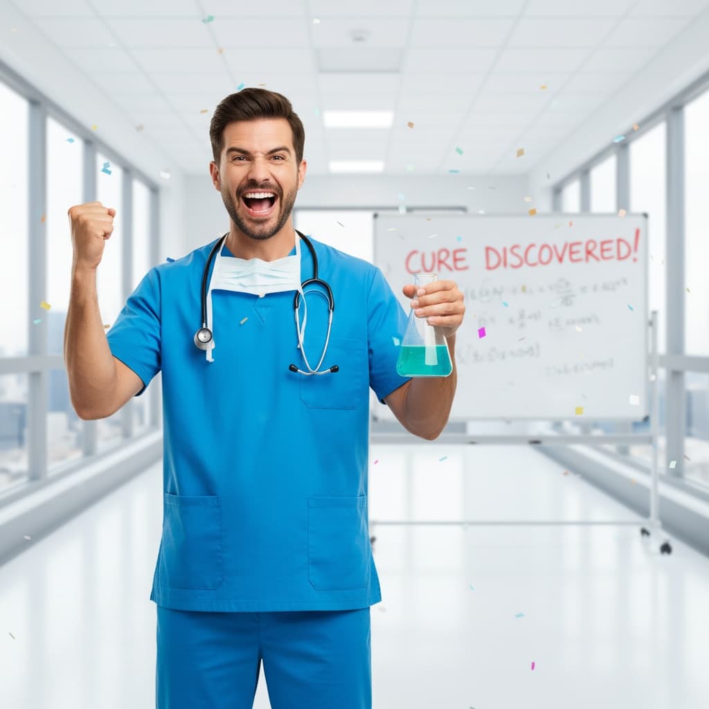 Overly excited doctor