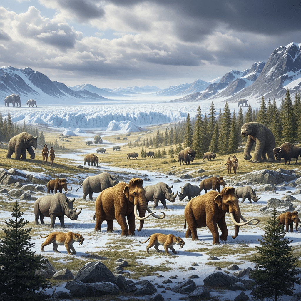 
A scene on Earth during the Quaternary period