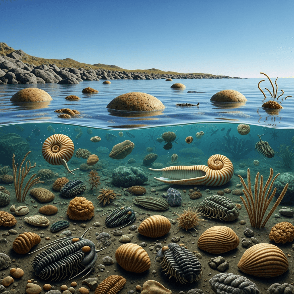 A scene on Earth during the Ordovician period