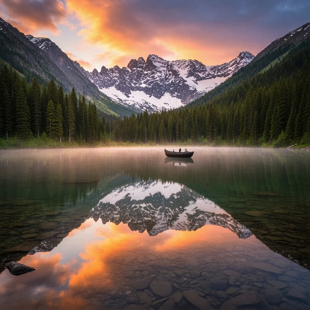 Please edit the image by adding a boat. Must be in a photorealistic style