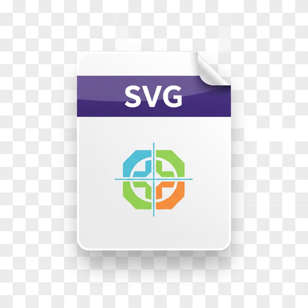Make me a mock file icon for a .svg file. It should be a png with a transparent background