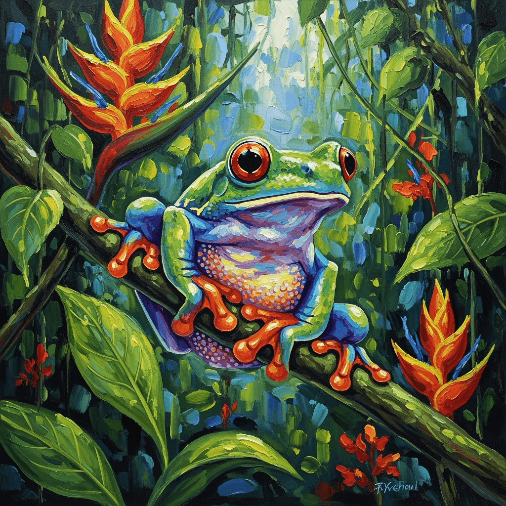 A colourful tree frog