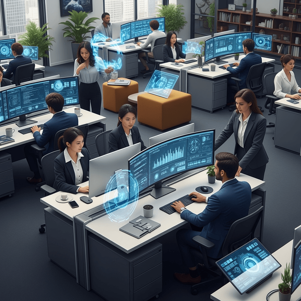 need tech related corprate employees office videoes
