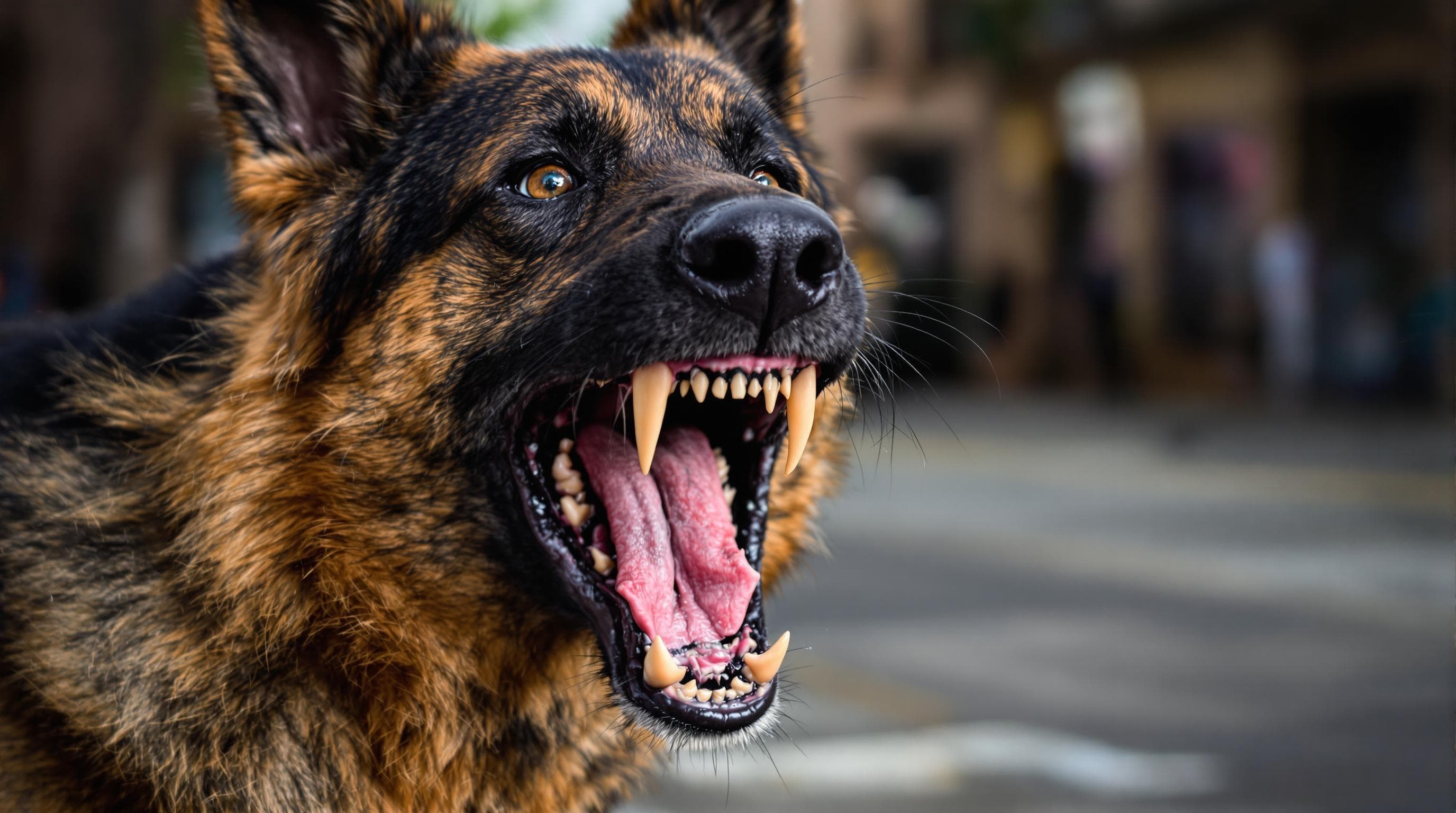 A dog barking