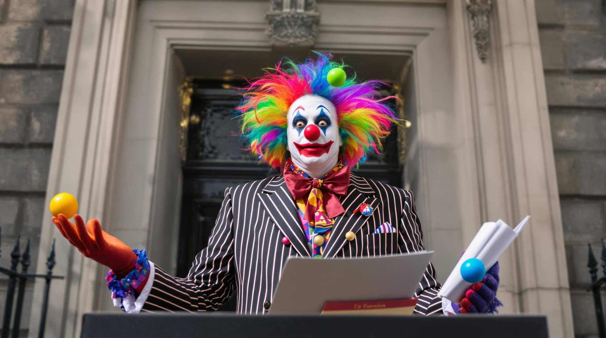 Clown as UK prime minister 