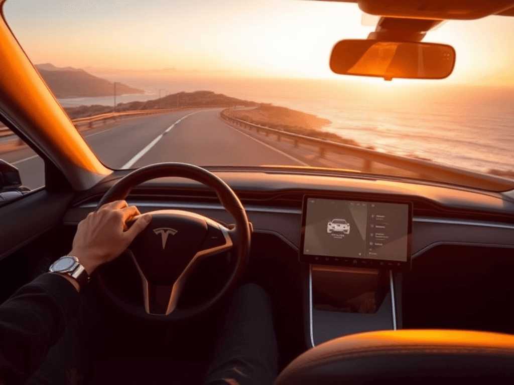 Driving a tesla