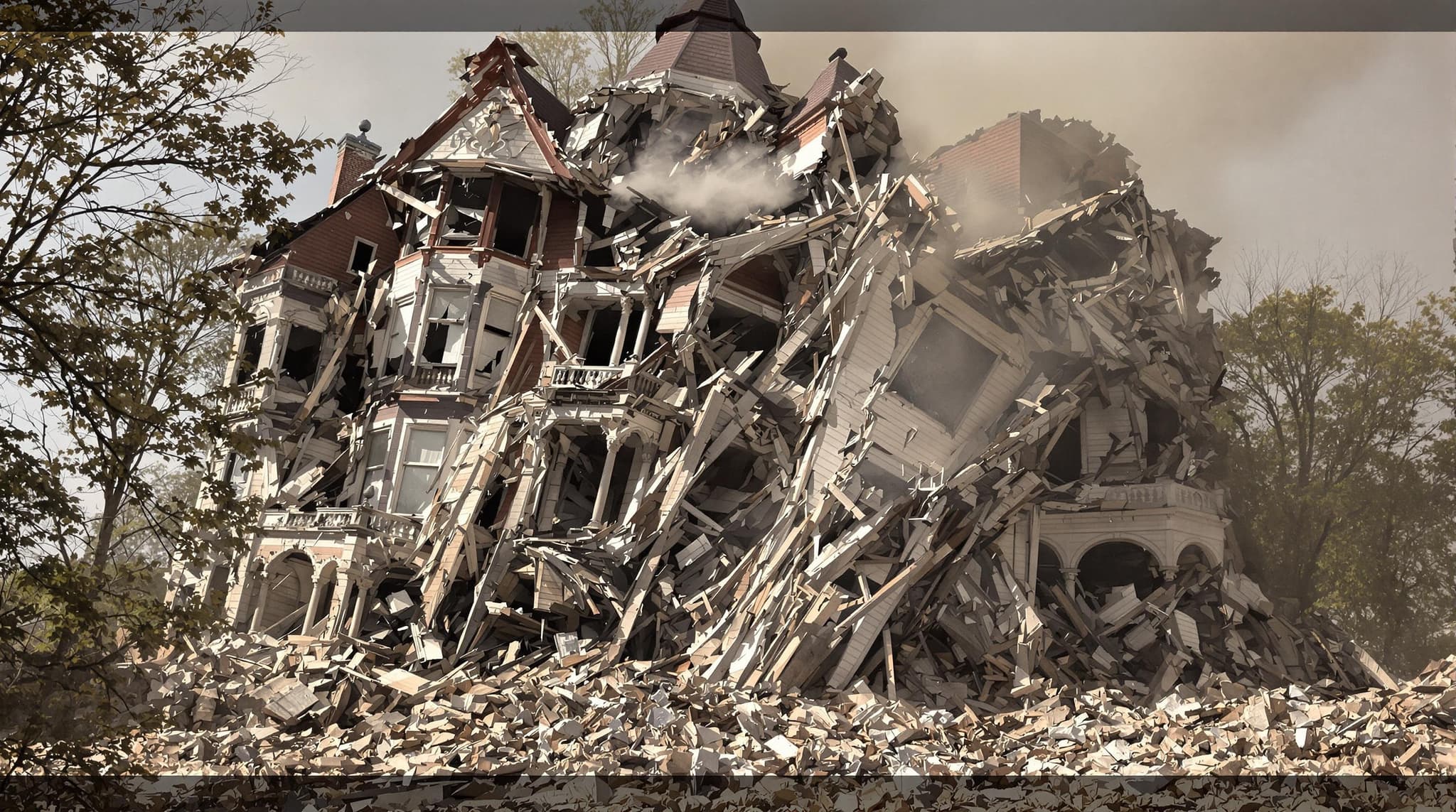 A house falling down