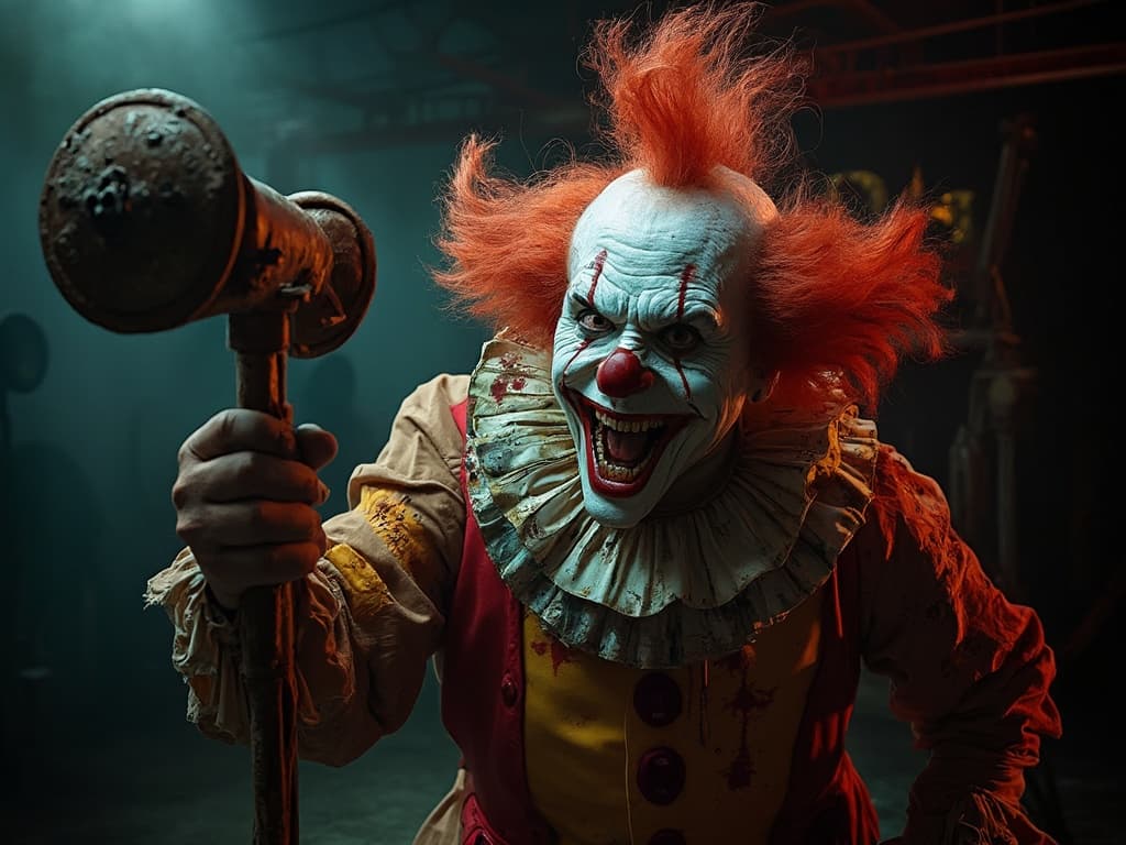 Clown with a hammer