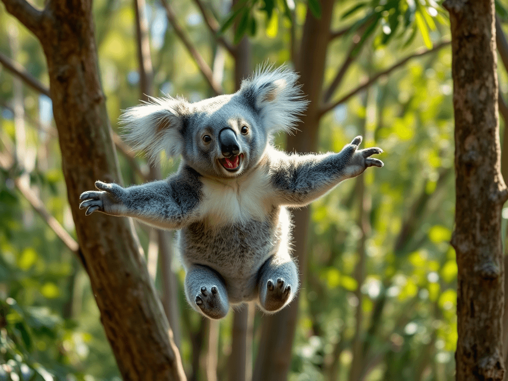Jumping koala