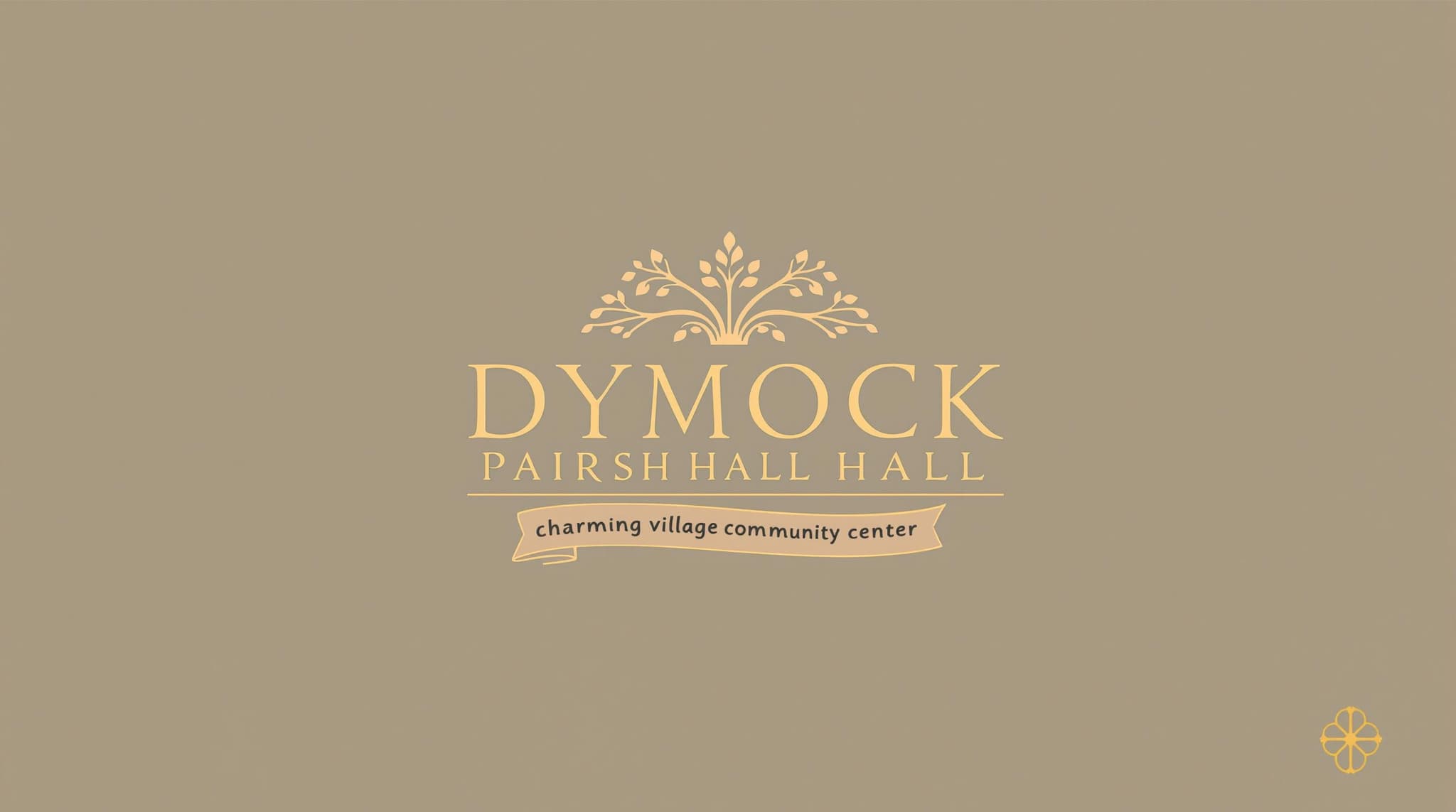 logo for a village hall called "Dymock Parish Hall"
