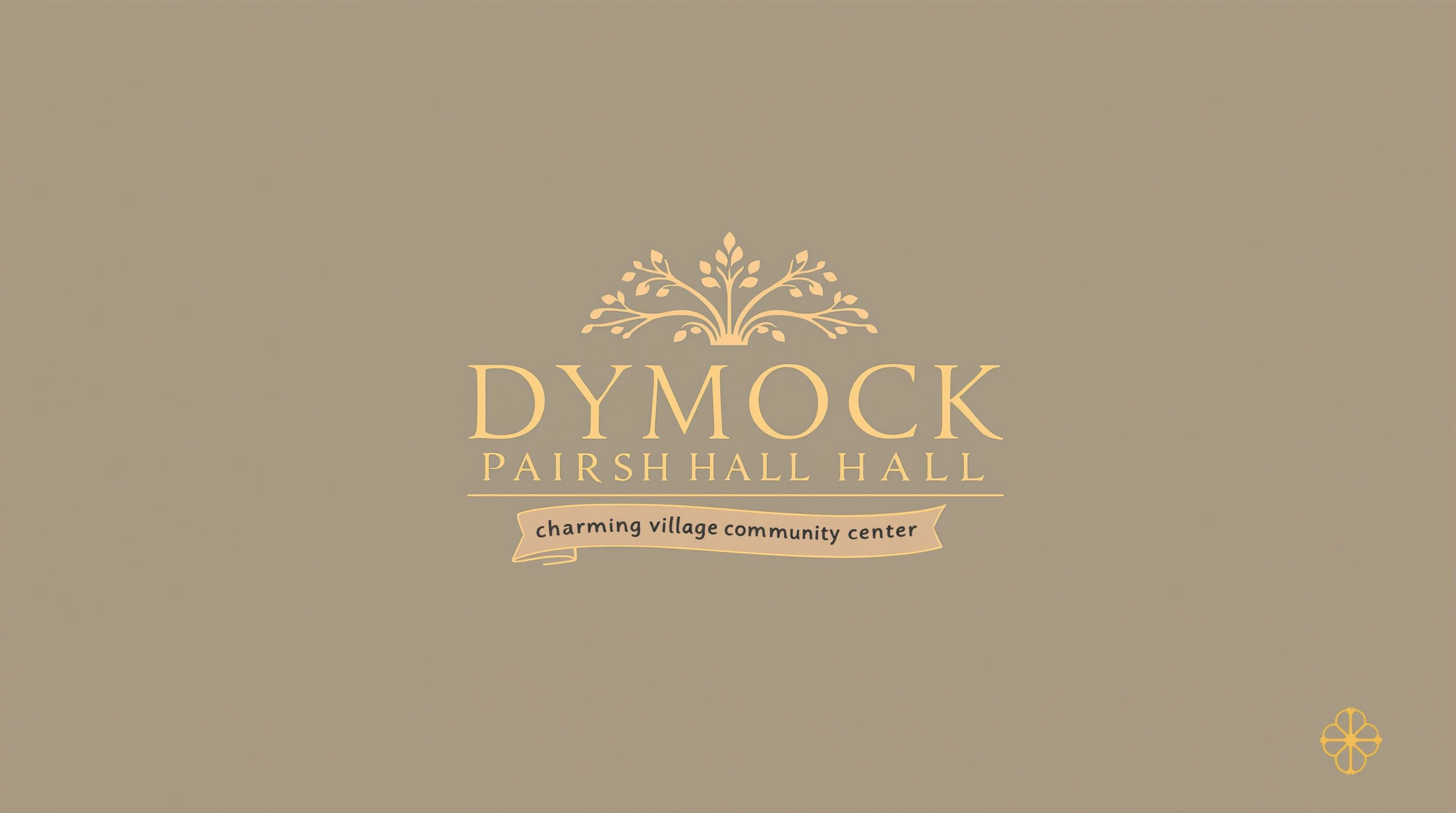 logo for a village hall called "Dymock Parish Hall"