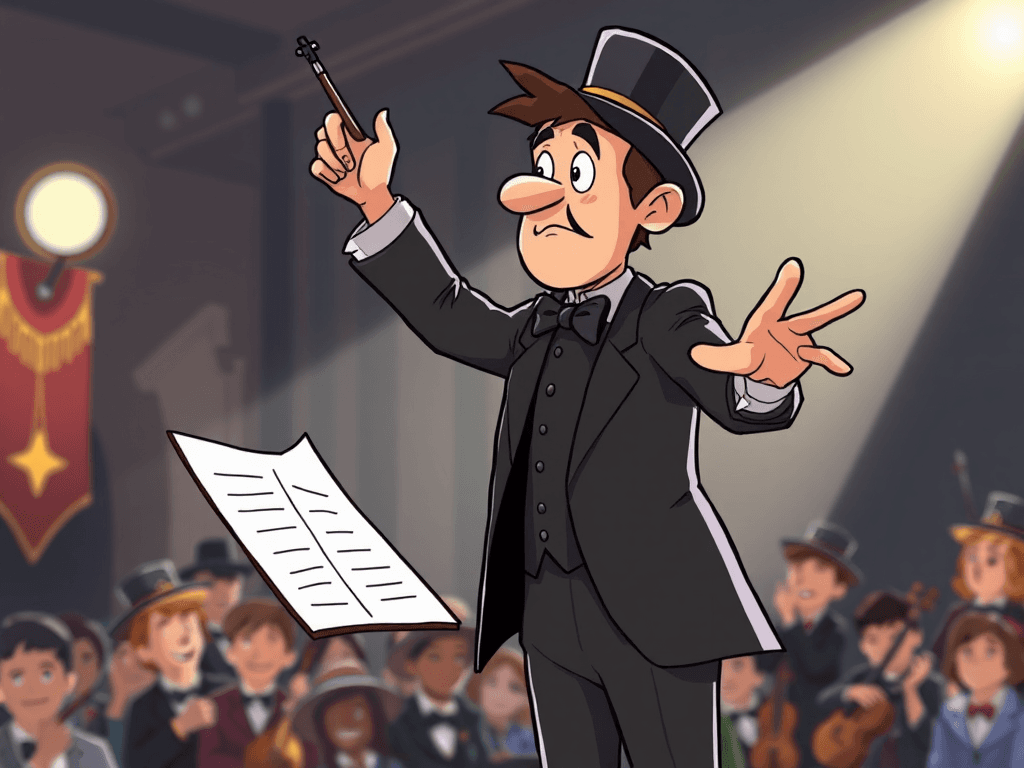 conductor cartoon
