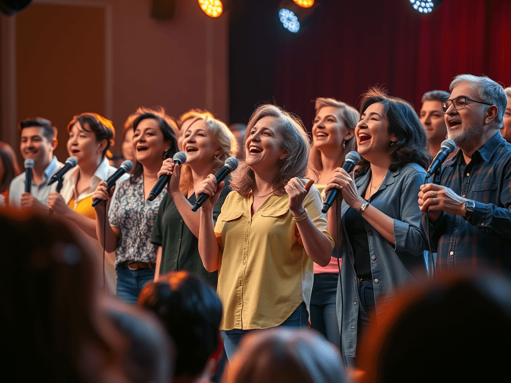 Adults singing 