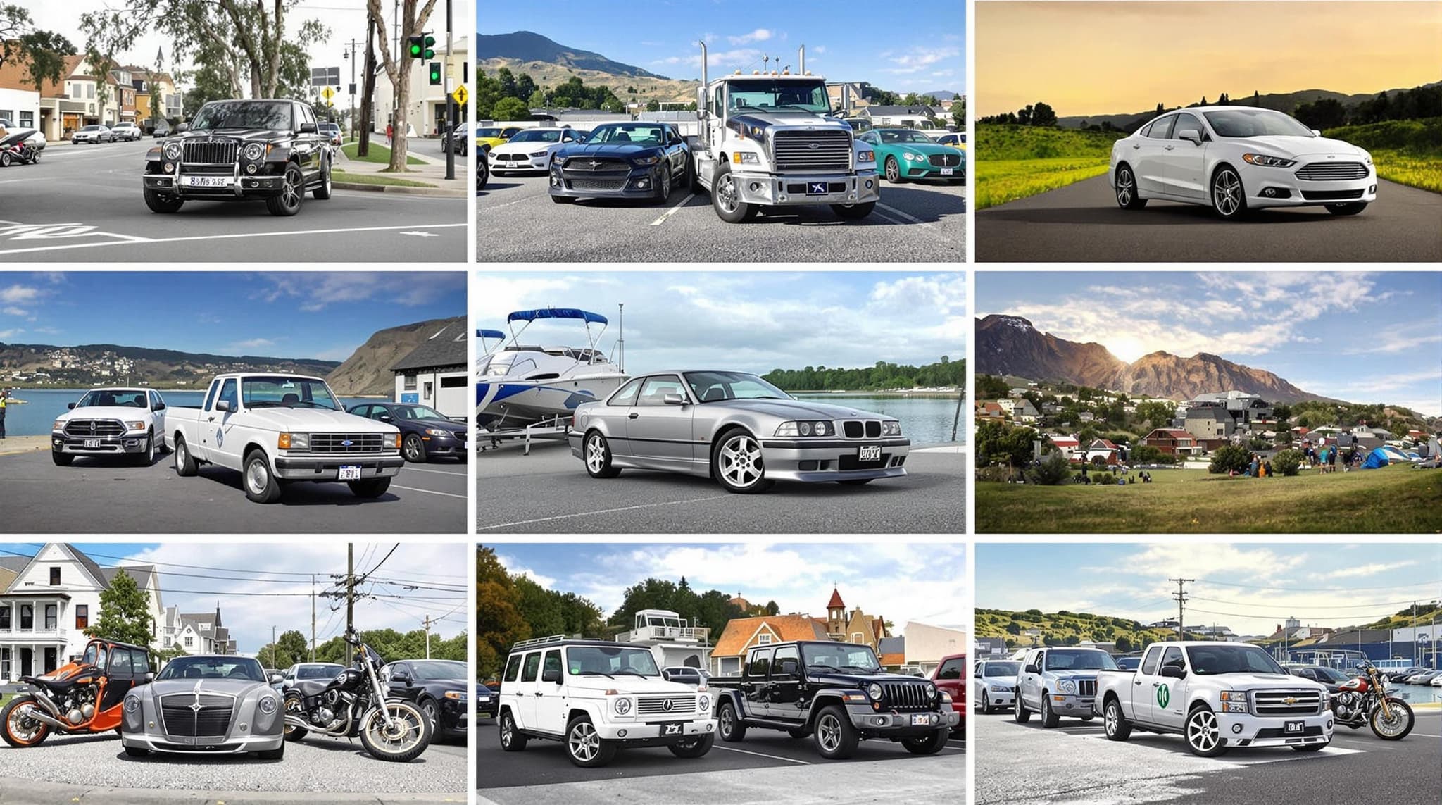 different vehicles minimum 4 types images 10+ box and images 50