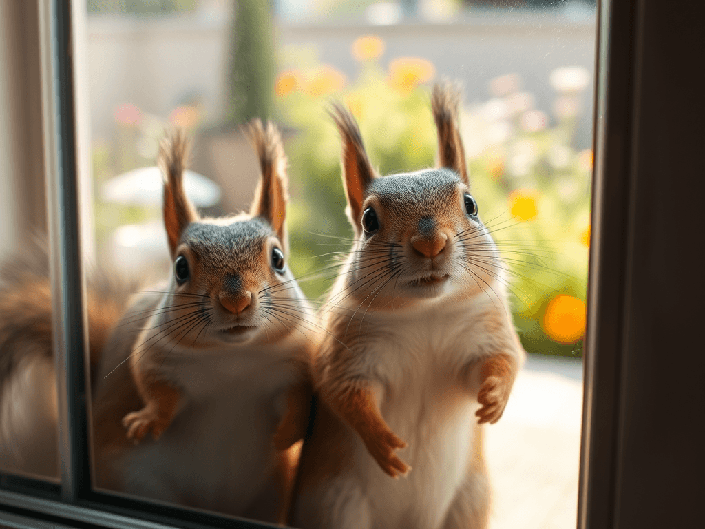 squirrels at the back door
