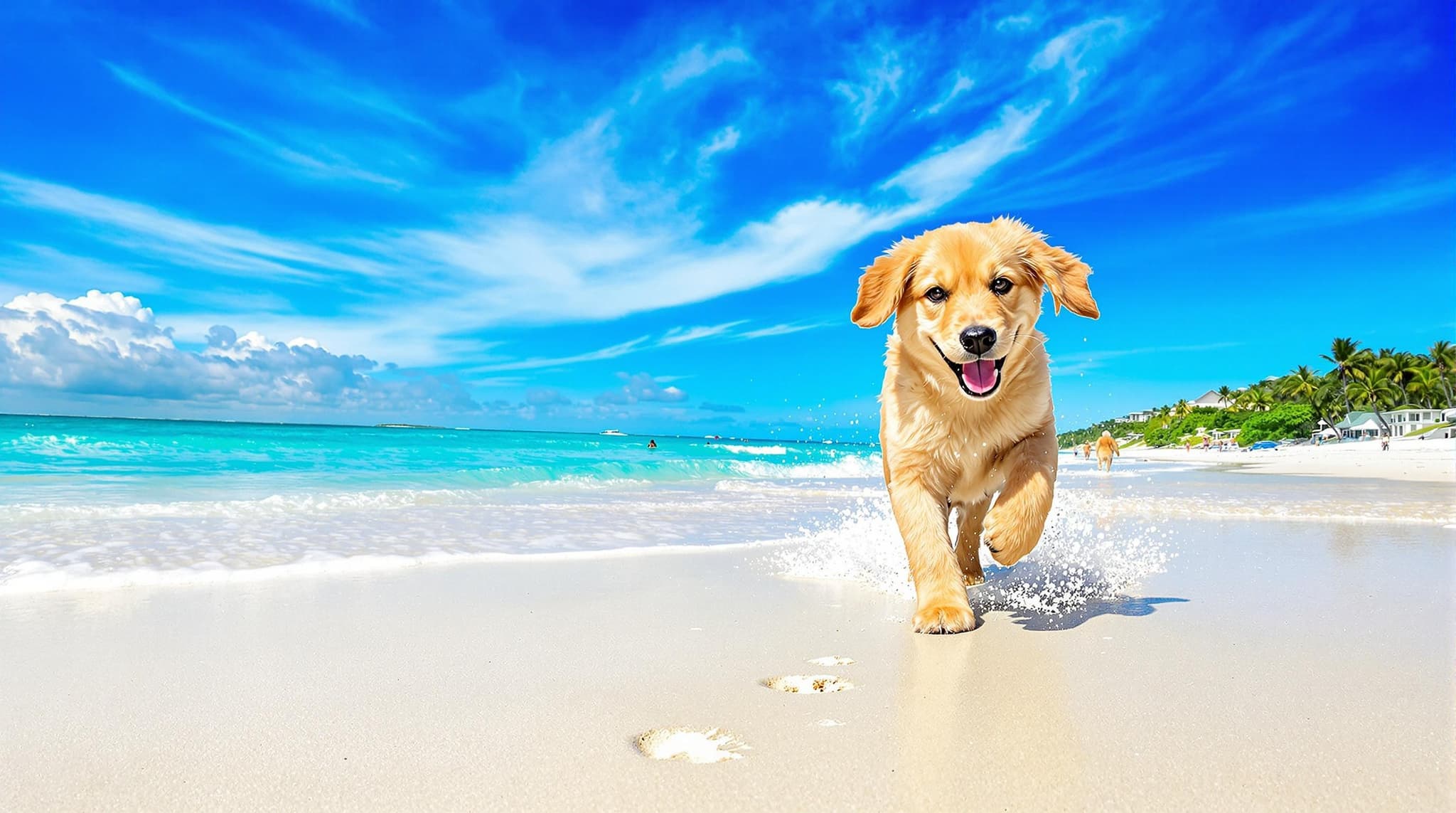 cute dog on a beach