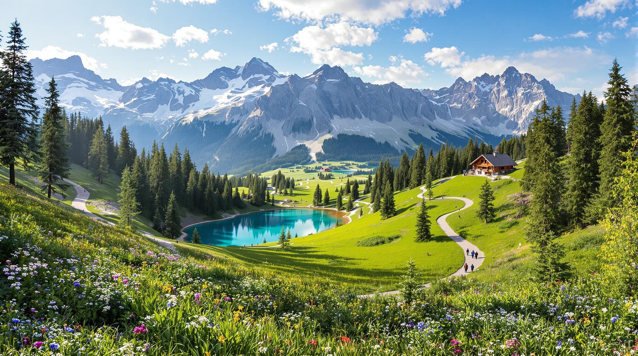 An alpine scene in early summer