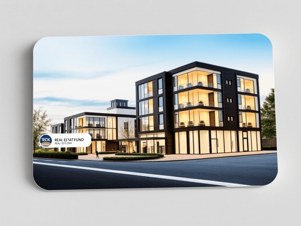 Feature image for a real estate fund focussing on commercial properties. The image will be used online as an image on a card on the website.