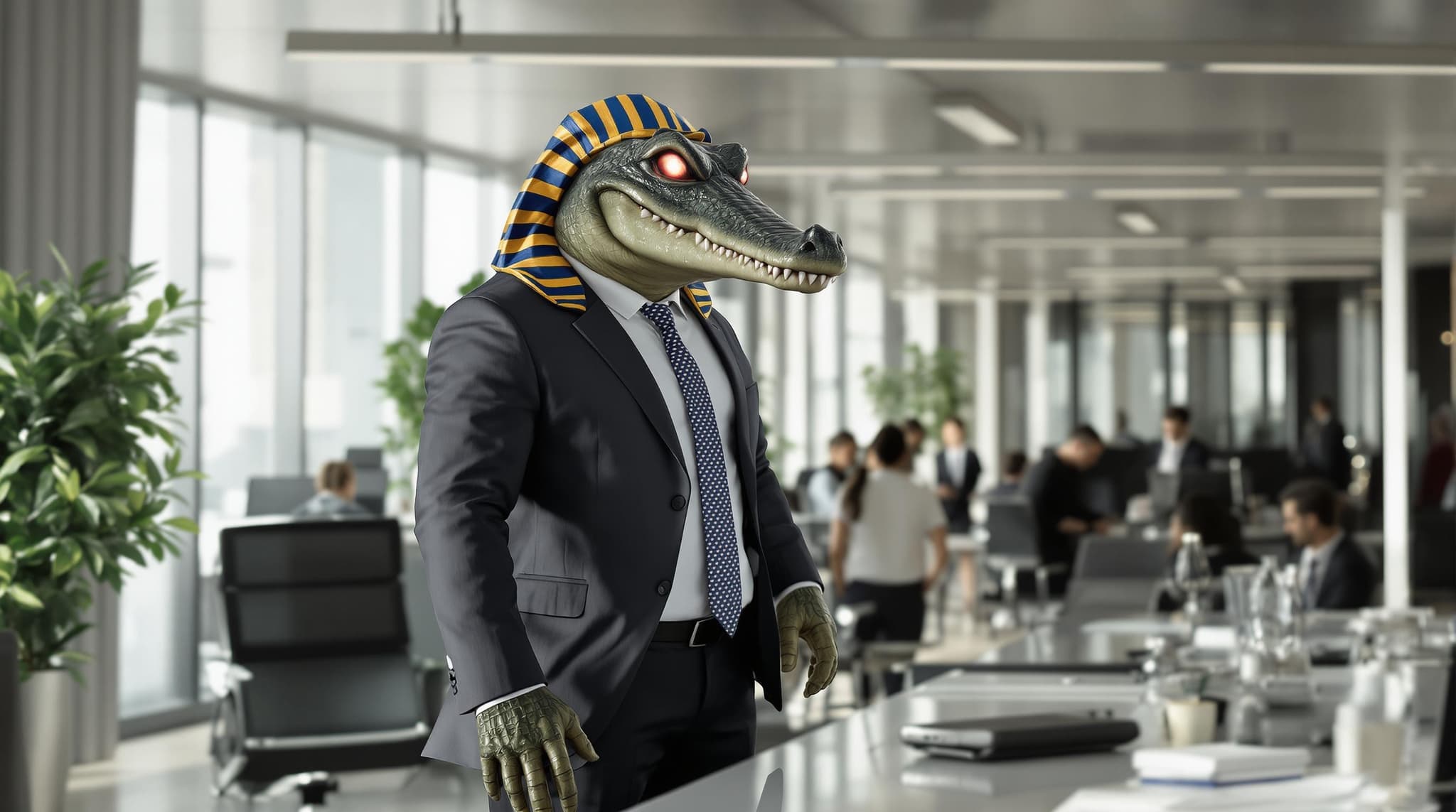 a typical office scene where the boss is sobek