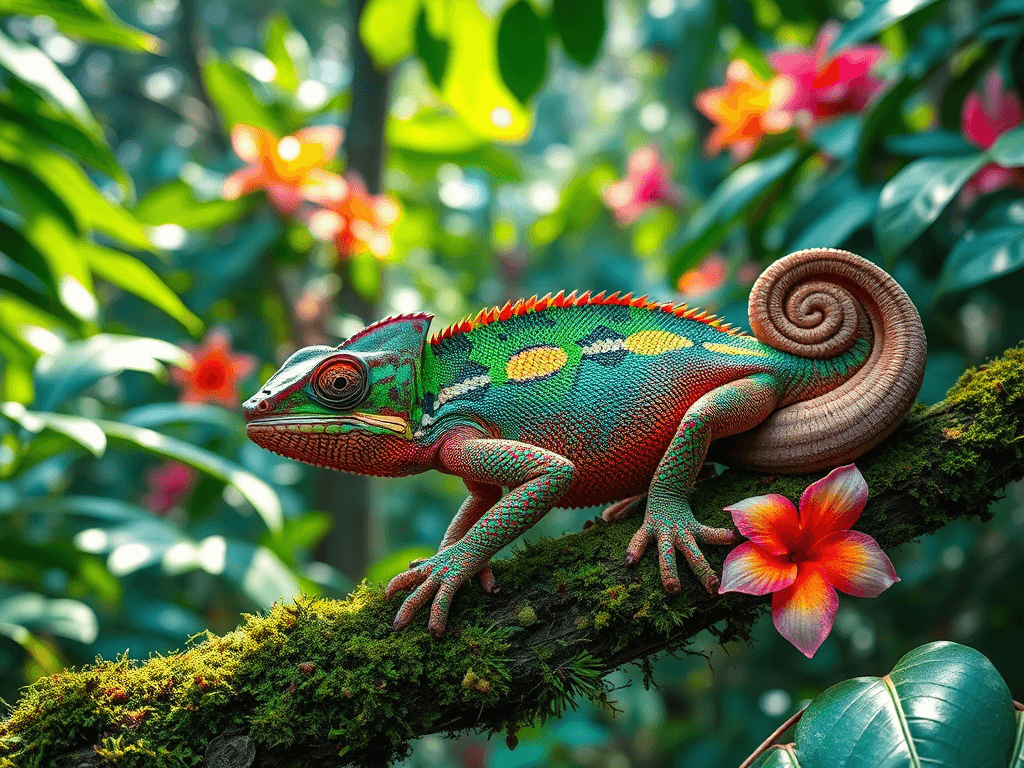 chameleon in a new environment 