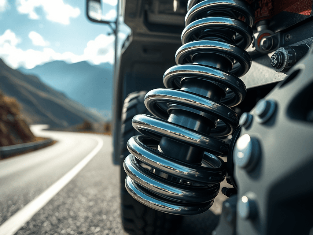 multi leaf automobile spring of heavy truck on high road