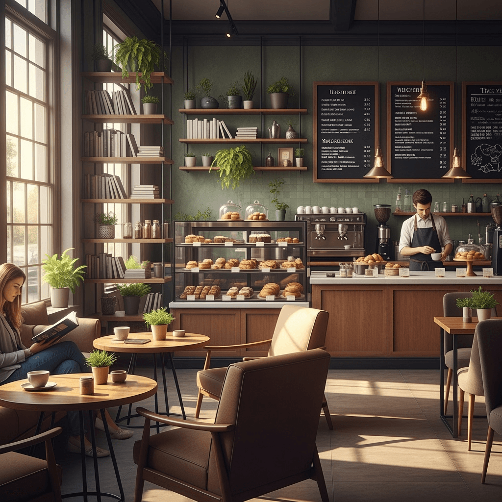 cozy coffee shop interior