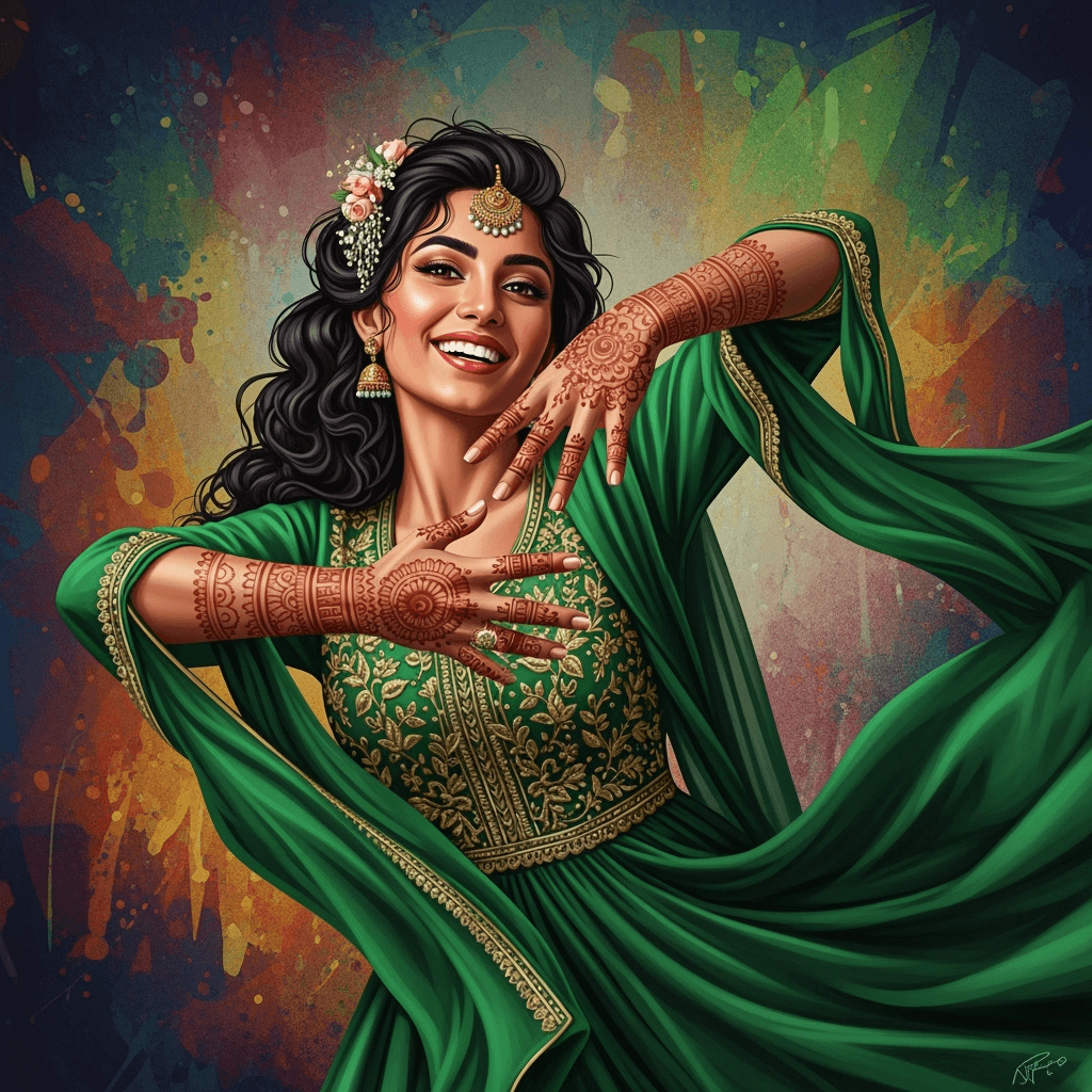 A stylized portrait of a diverse individual in a creative pose.