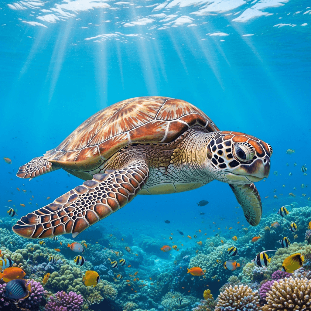 A sea turtle