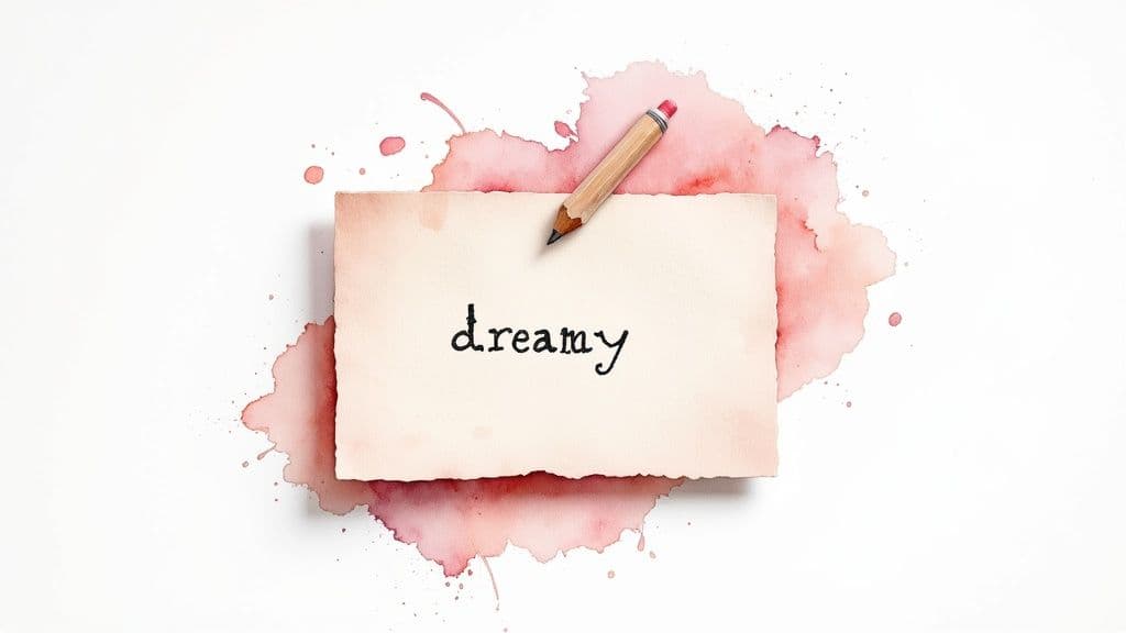 A textured pastel pink background with subtle artistic details like brush strokes.