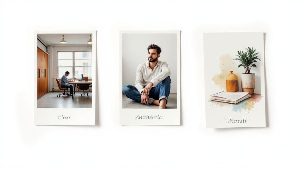 A side-by-side comparison of two distinct photographs on a split-screen, illustrating the process of choosing the right image.