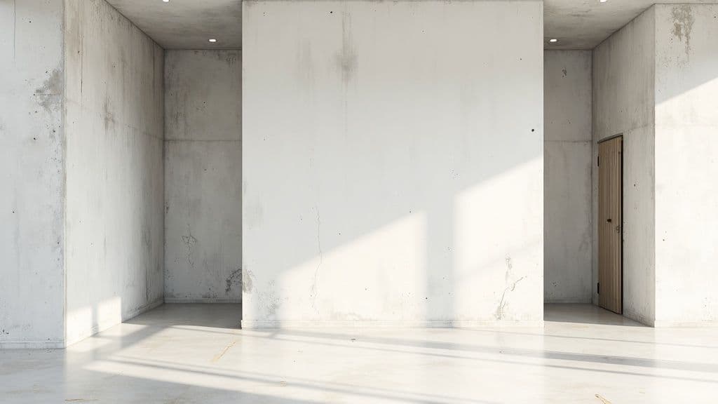 An artistic, abstract representation of a seamless concrete texture with various shades of grey and subtle cracks.