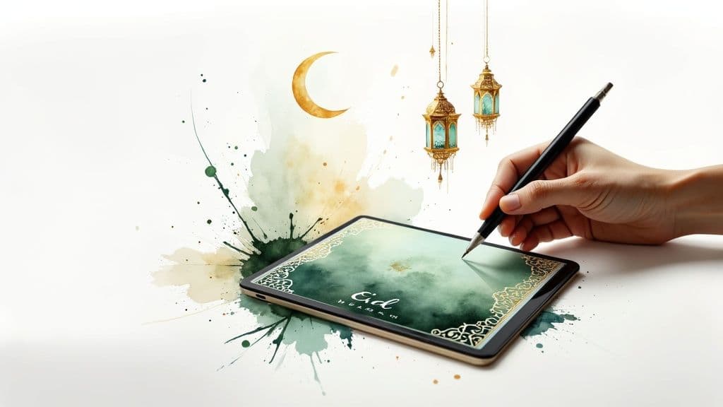 Create an Eid Mubarak Banner with AI