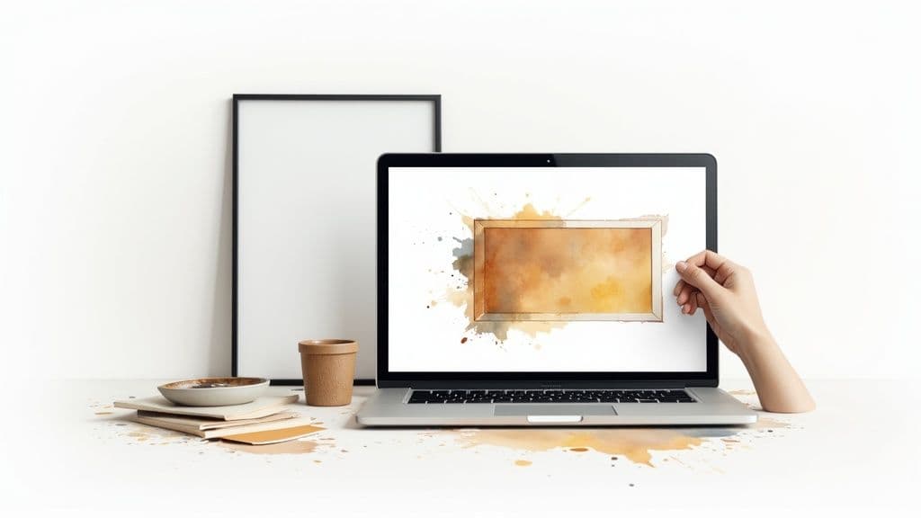 An artistic collage of branded photos with custom frames, showing consistency and style.