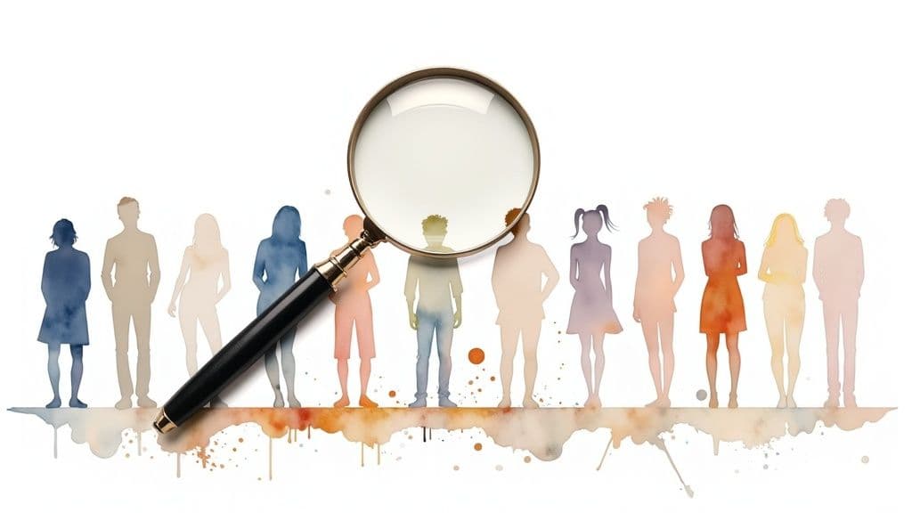 A group of diverse people interacting happily with social media icons floating around them, representing engagement.