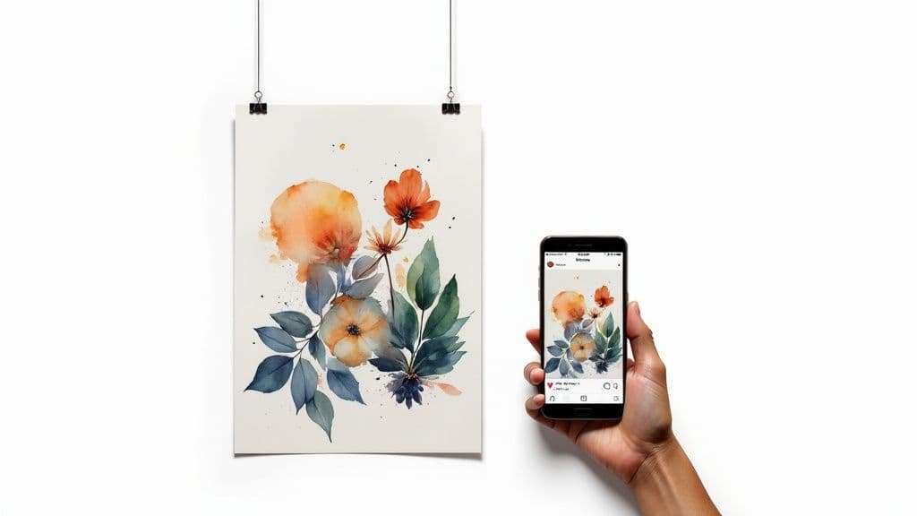 Sales poster being adapted on a laptop screen